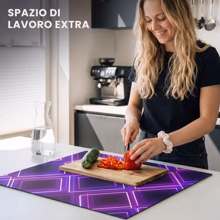 Protezione piano induzione - Gioco - Diamanti - Neon - Viola — 5