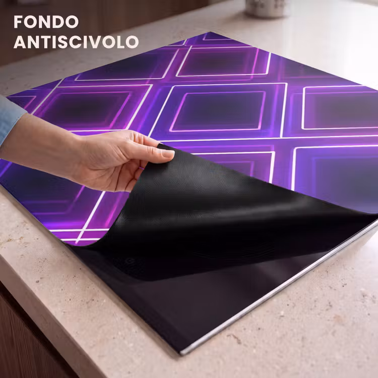 Protezione piano induzione - Gioco - Diamanti - Neon - Viola — 6