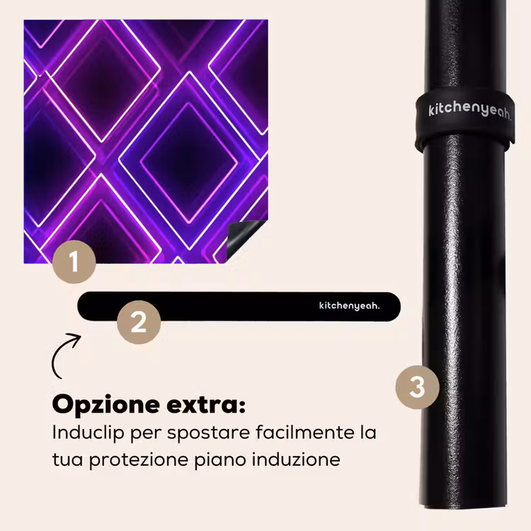 Protezione piano induzione - Gioco - Diamanti - Neon - Viola — 8