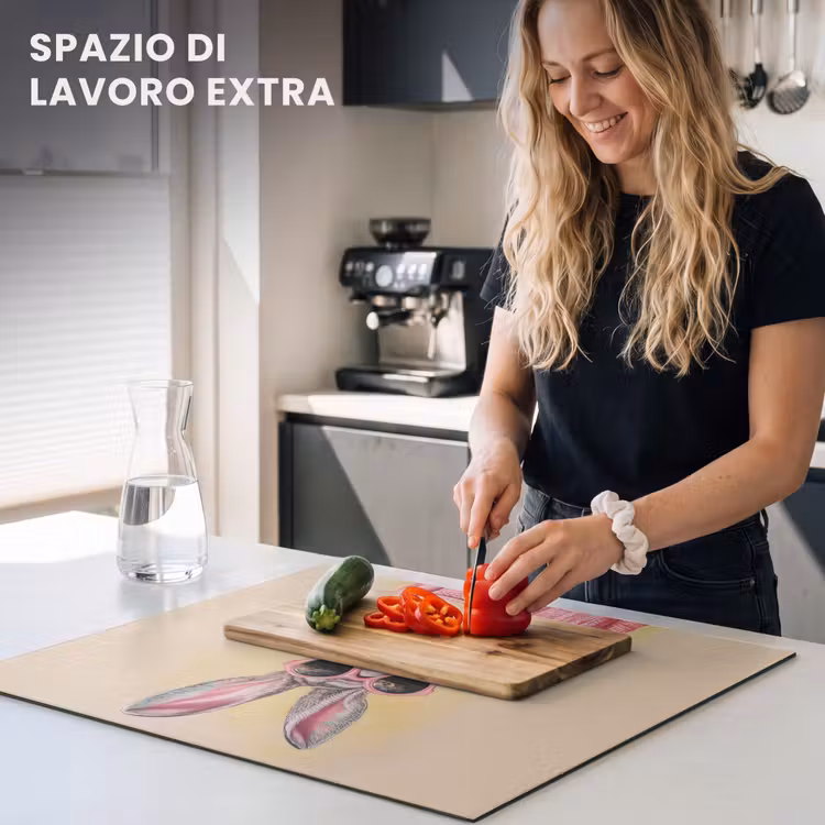Protezione piano induzione - Grigio - Coniglio - Camicetta - Papillon — 5