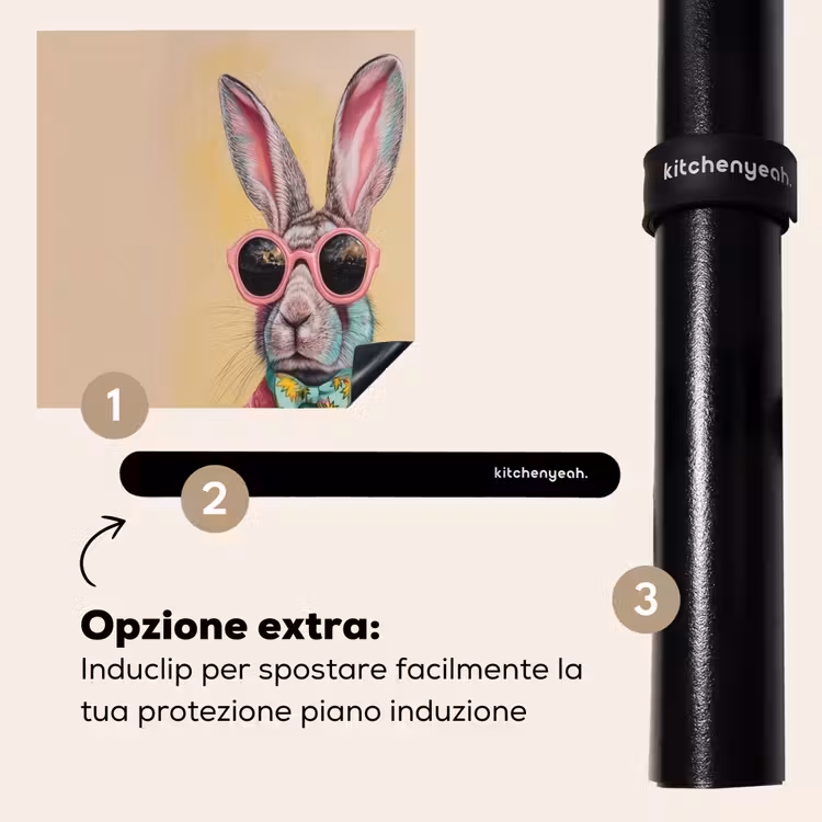 Protezione piano induzione - Grigio - Coniglio - Camicetta - Papillon — 8