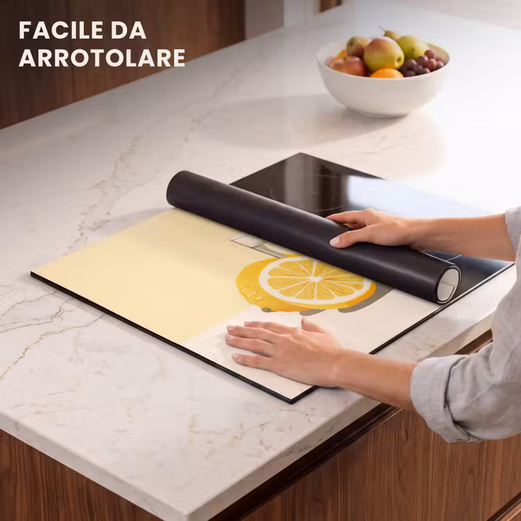 Protezione piano induzione - Bicchiere - Fette di limone - Giallo — 7