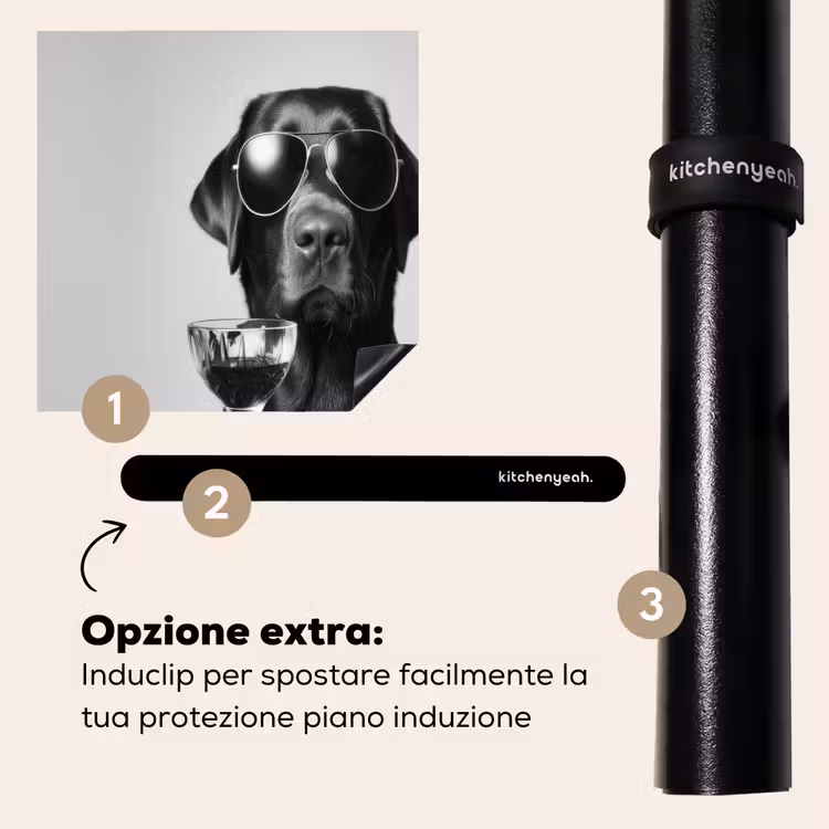 Protezione piano induzione - Cane - Nero - Bicchiere da vino - Occhiali da sole — 8