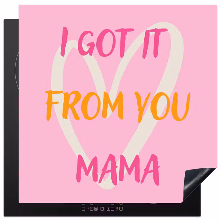 Protezione piano induzione - Mamma - Citazione - Cuore - Rosa — 1