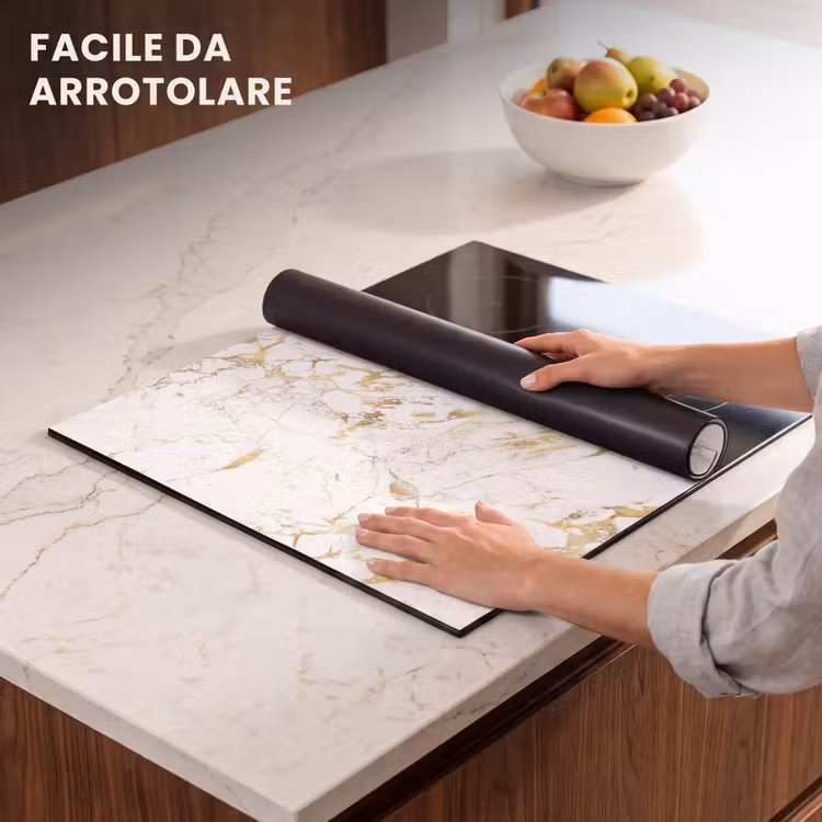 Protezione piano induzione - Bianco - Marmo - Lusso - Oro — 7