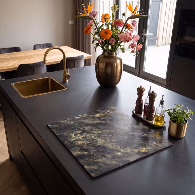 Protezione piano induzione - Marmo - Nero - Oro — 2