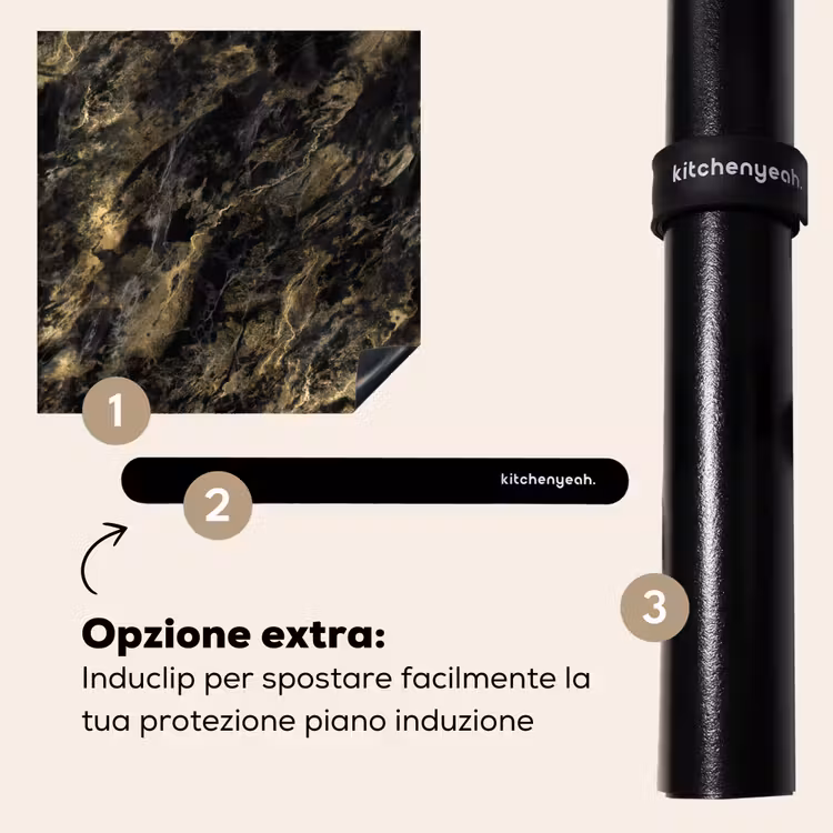 Protezione piano induzione - Marmo - Nero - Oro — 8