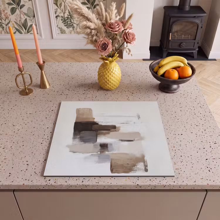 Protezione piano induzione - Pennellate - Equilibrio - Beige - Marrone — 3