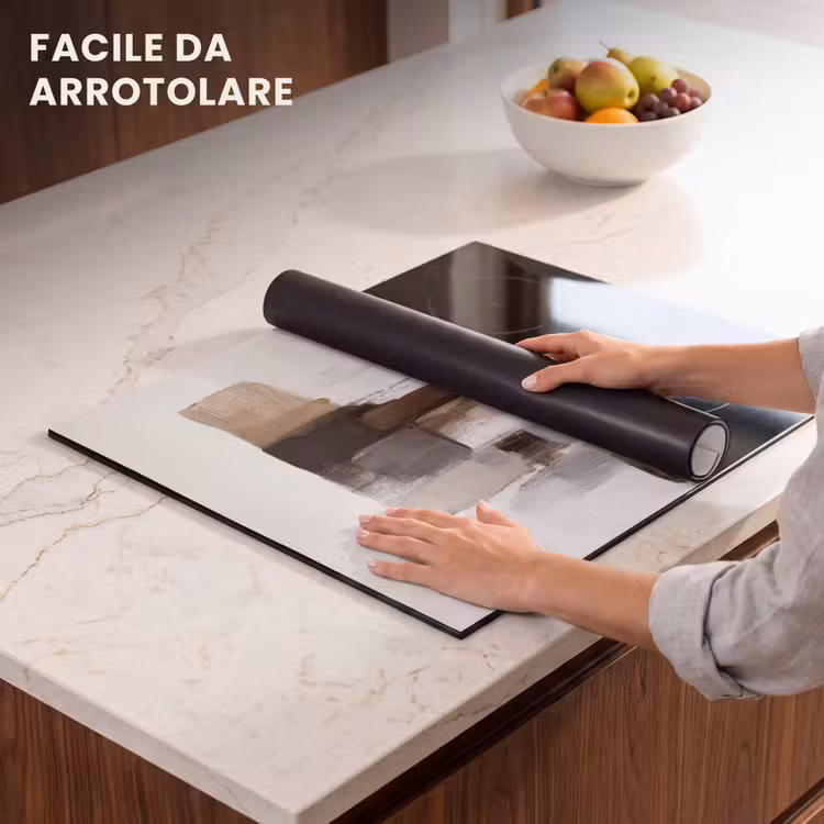 Protezione piano induzione - Pennellate - Equilibrio - Beige - Marrone — 7