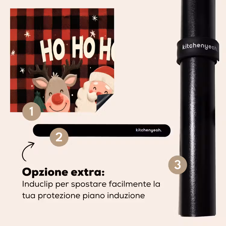 Protezione piano induzione - Babbo Natale - Renna - Testo - Rosso - Nero — 8