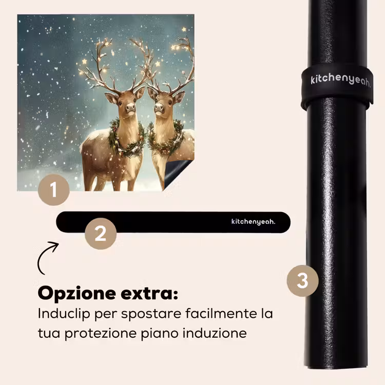 Protezione piano induzione - Magia del Natale - Foresta invernale - Renne — 8