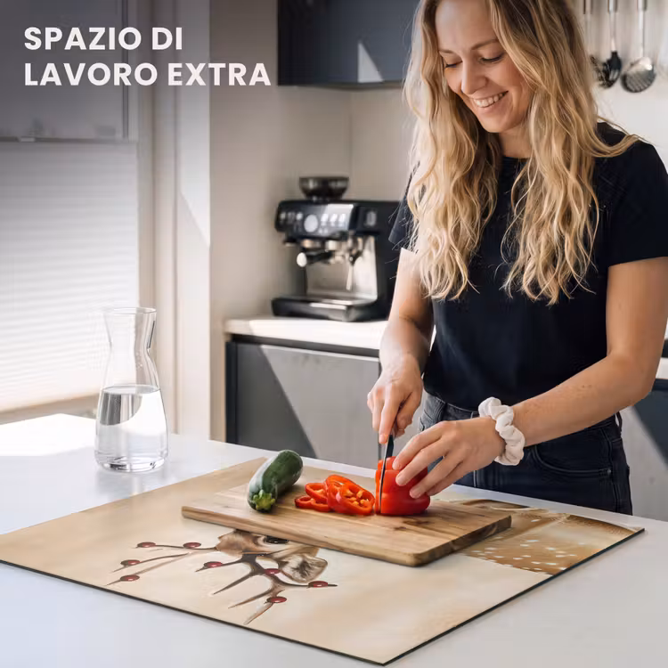 Protezione piano induzione - Corna - Natale - Renna - Rosso — 5