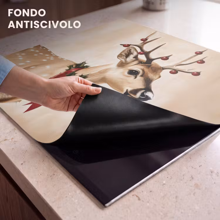 Protezione piano induzione - Corna - Natale - Renna - Rosso — 6