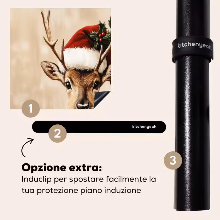 Protezione piano induzione - Natale - Cervo - Corna - Rosso — 8