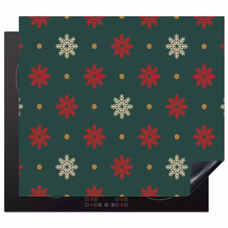 Protezione piano induzione - Illustrazione - Fiocchi di neve - Verde — 1