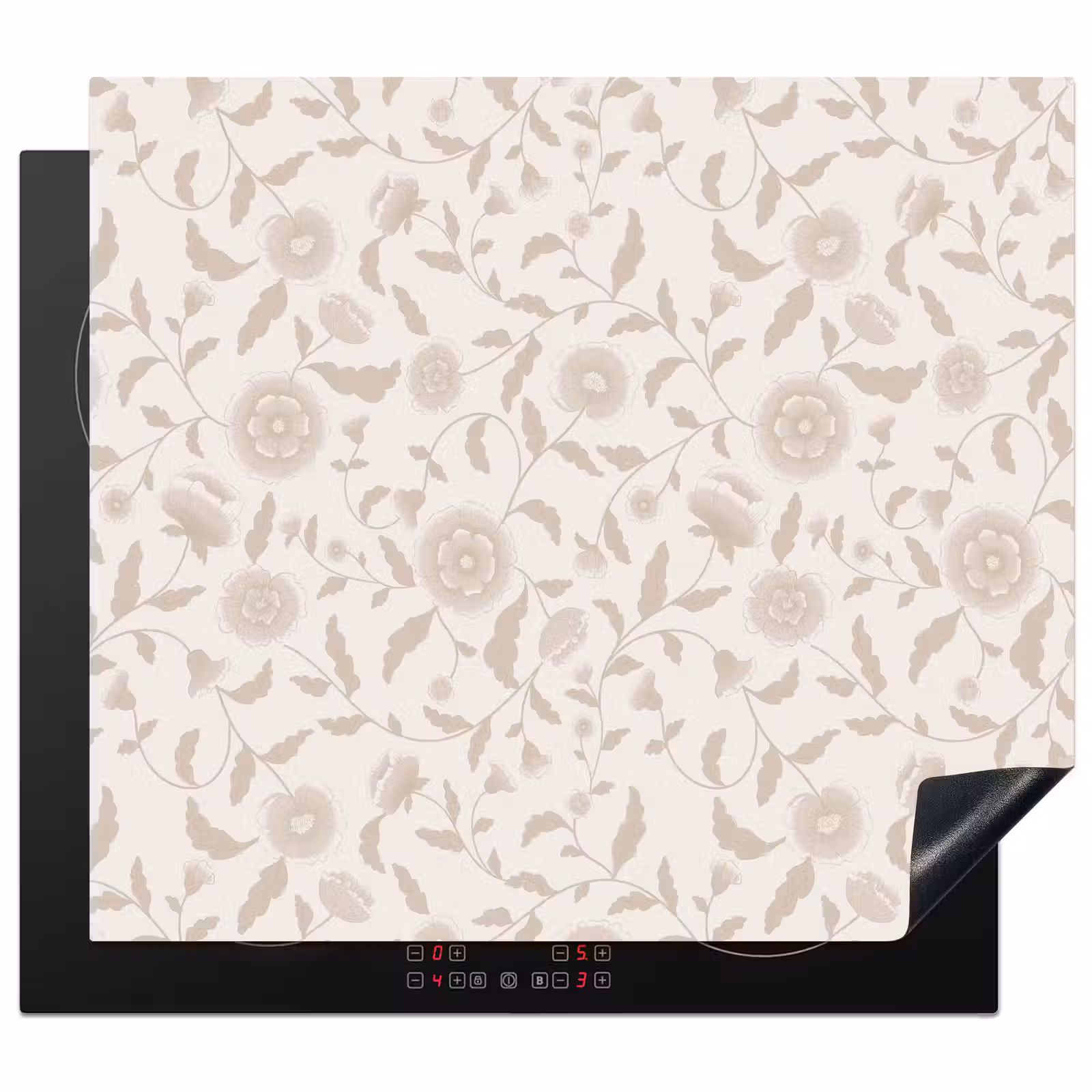 Protezione piano induzione - Ornato - Fiori - Beige — 1