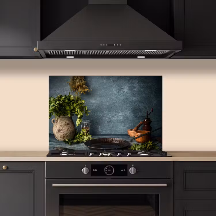 Paraschizzi cucina - Natura morta con erbe da cucina — 5