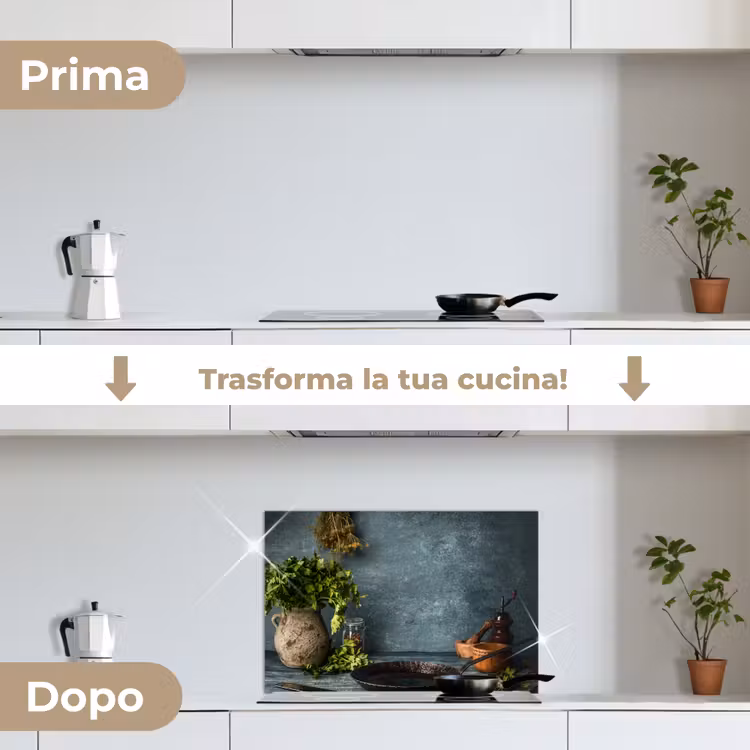 Paraschizzi cucina - Natura morta con erbe da cucina — 7
