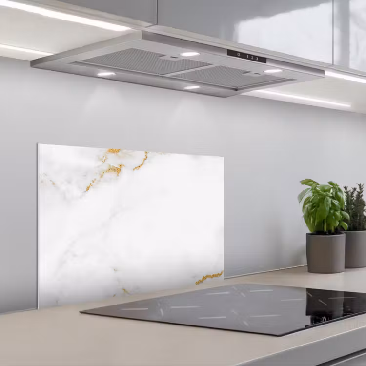 Paraschizzi cucina - Vene d'oro su tela bianca — 1