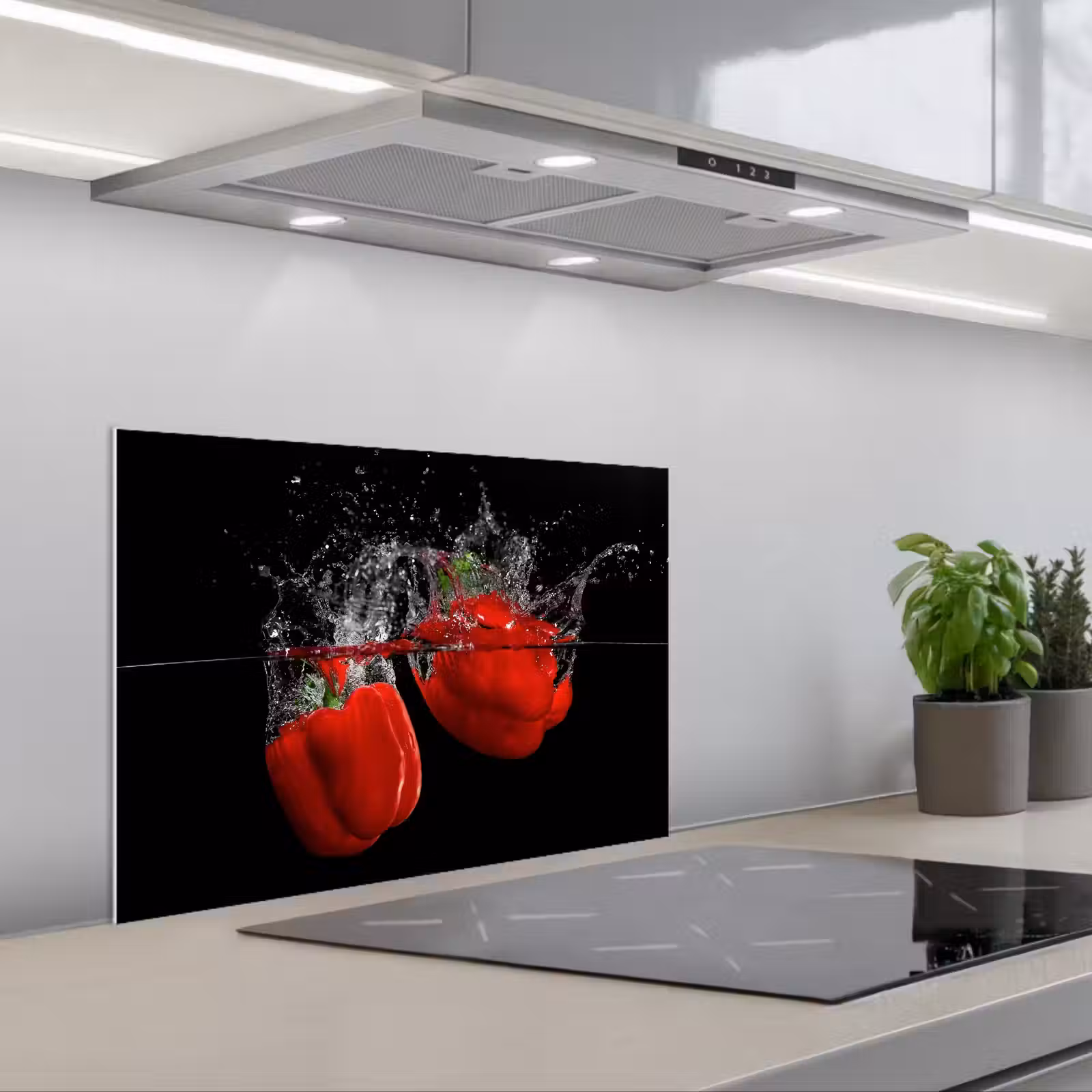 Paraschizzi cucina - Rabbia rossa sott'acqua — 1