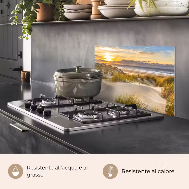 Paraschizzi cucina - Il sole che illumina il paesaggio delle dune — 2