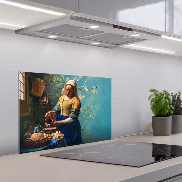 Paraschizzi cucina - La lattaia con sfondo blu — 1