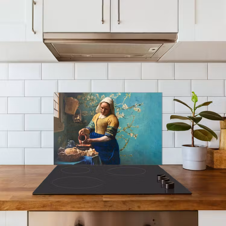 Paraschizzi cucina - La lattaia con sfondo blu — 3