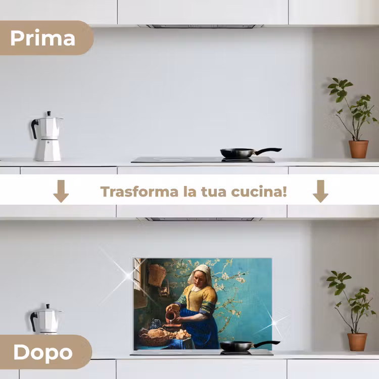 Paraschizzi cucina - La lattaia con sfondo blu — 7