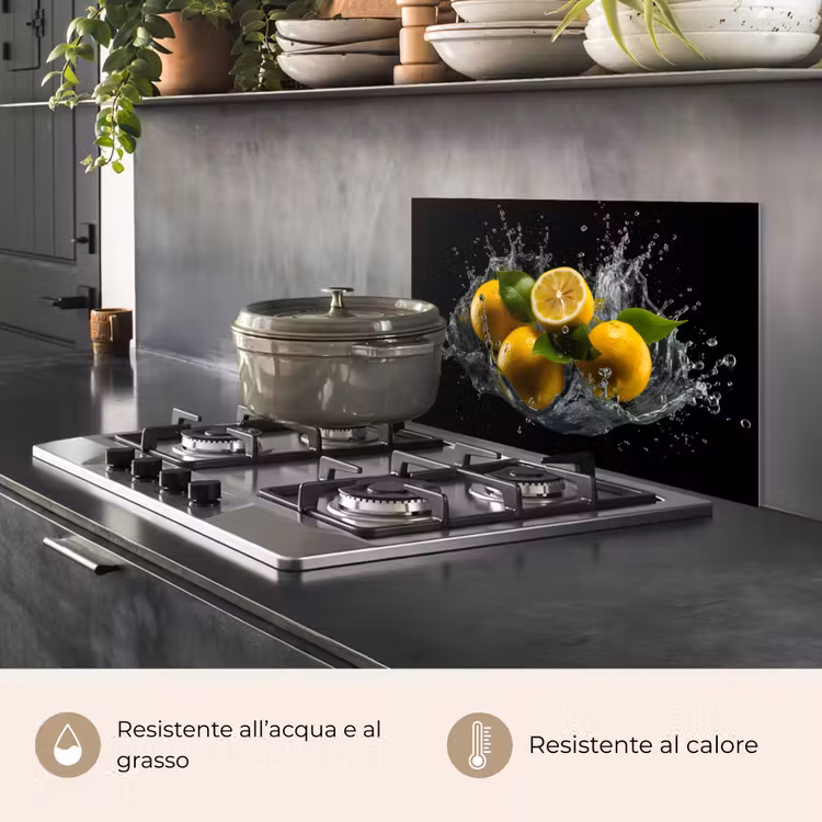 Paraschizzi cucina - Limone - Frutta - Giallo - Nero — 2