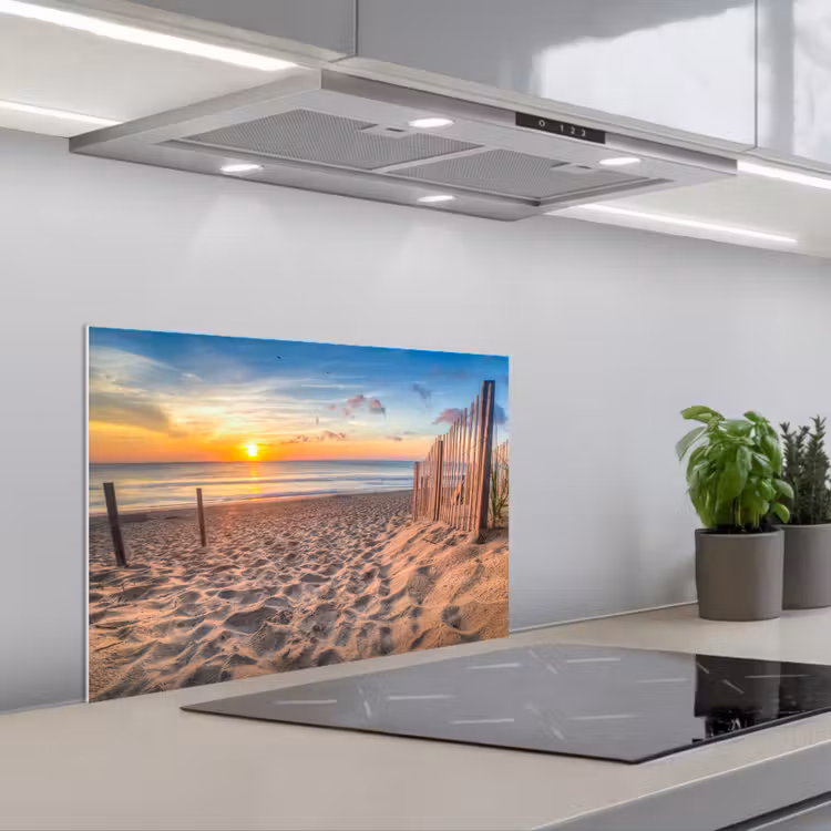 Paraschizzi cucina - Luce mattutina in riva al mare — 1