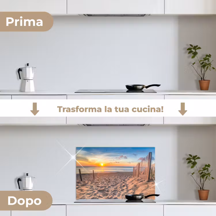 Paraschizzi cucina - Luce mattutina in riva al mare — 7