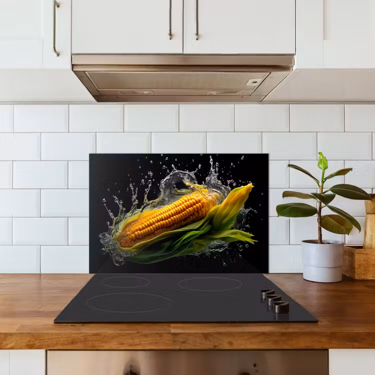 Paraschizzi cucina - Mais - Ortaggi - Piante - Nero - Acqua — 3
