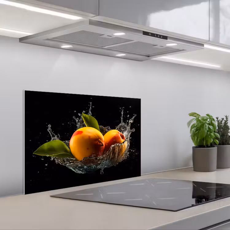 Paraschizzi cucina - Mango - Frutta - Acqua - Nero - Foglie — 1