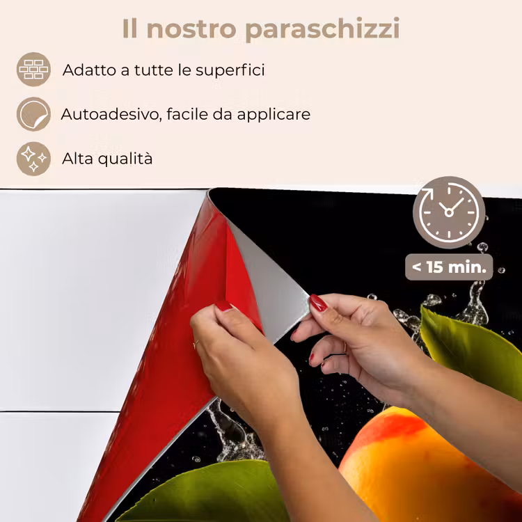 Paraschizzi cucina - Mango - Frutta - Acqua - Nero - Foglie — 4