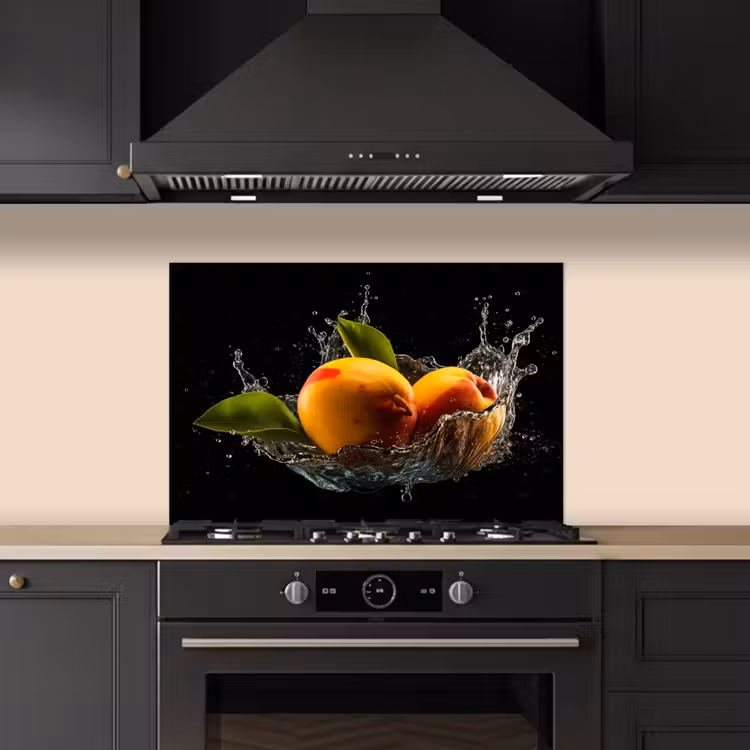 Paraschizzi cucina - Mango - Frutta - Acqua - Nero - Foglie — 5
