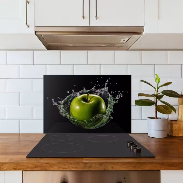 Paraschizzi cucina - Mela - Verde - Frutta - Acqua - Nero — 3