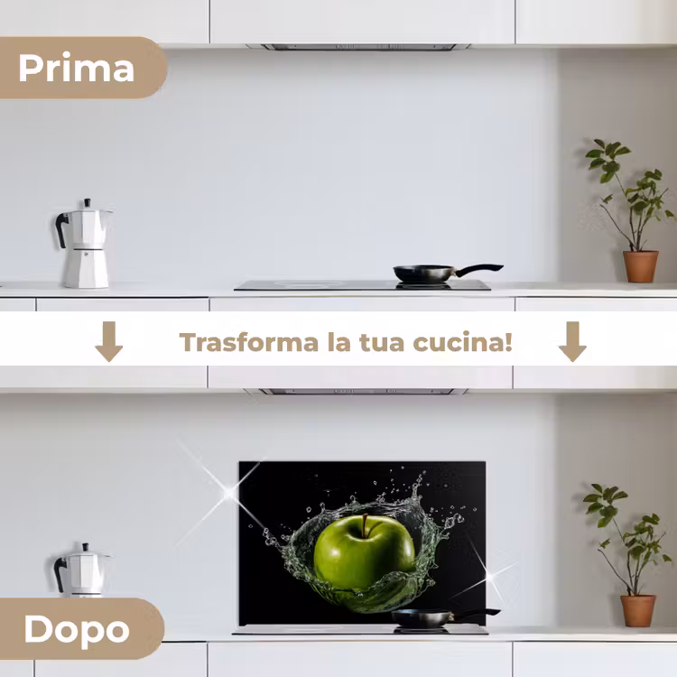 Paraschizzi cucina - Mela - Verde - Frutta - Acqua - Nero — 7