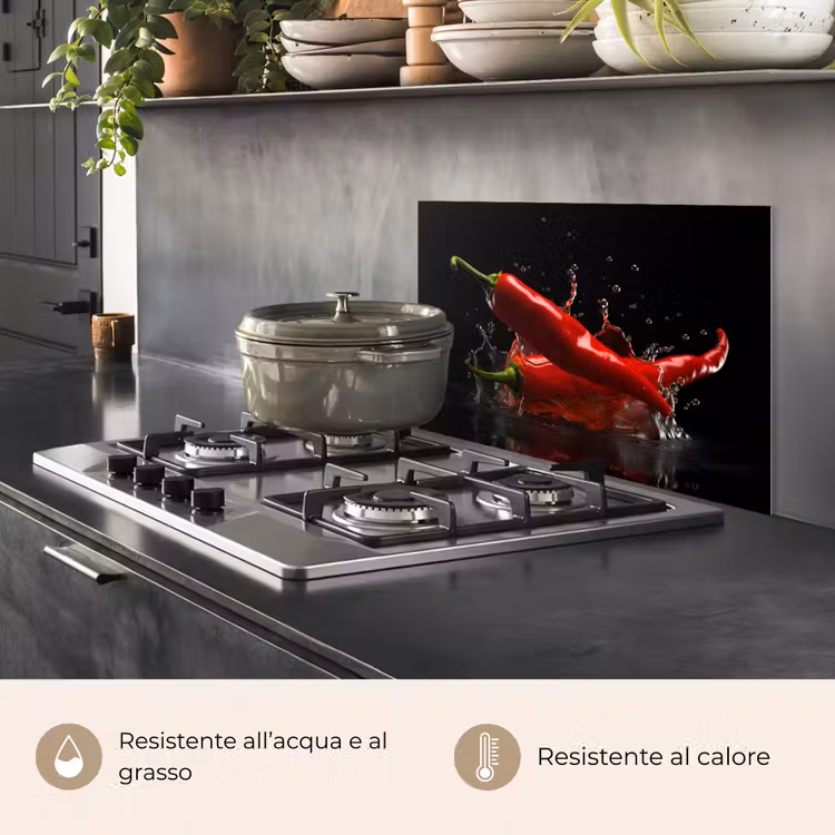 Paraschizzi cucina - Pepe - Rosso - Nero - Acqua - Vegetale — 2