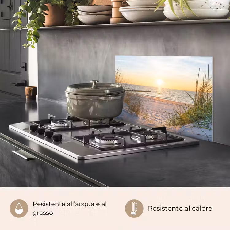 Paraschizzi cucina - Tramonto sulla costa — 2