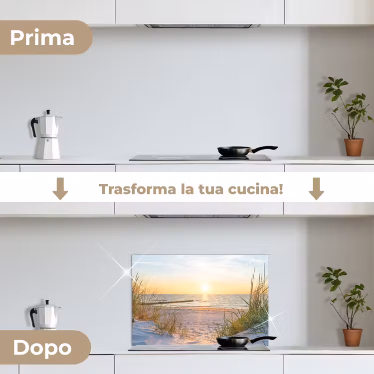 Paraschizzi cucina - Tramonto sulla costa — 7