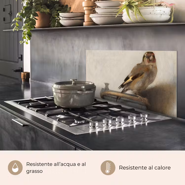 Paraschizzi cucina - Il cardellino - Carel Fabritius — 2