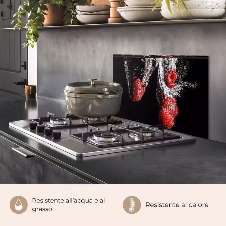 Paraschizzi cucina - Lampone rosso Splash — 2