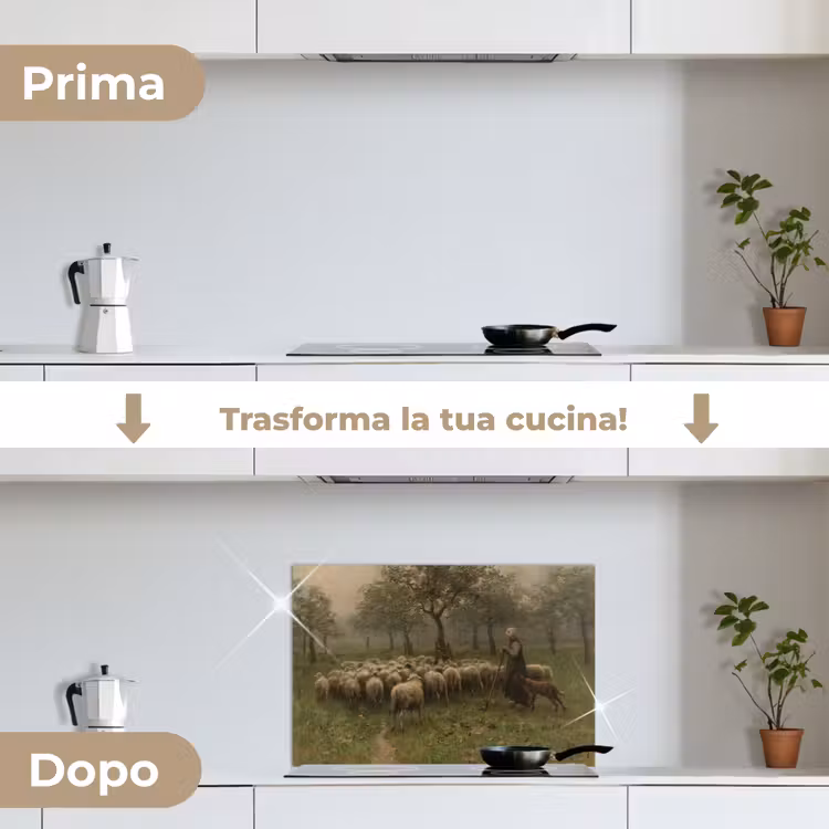 Paraschizzi cucina - Pastora con gregge di pecore - Dipinto di Anton Mauve — 7