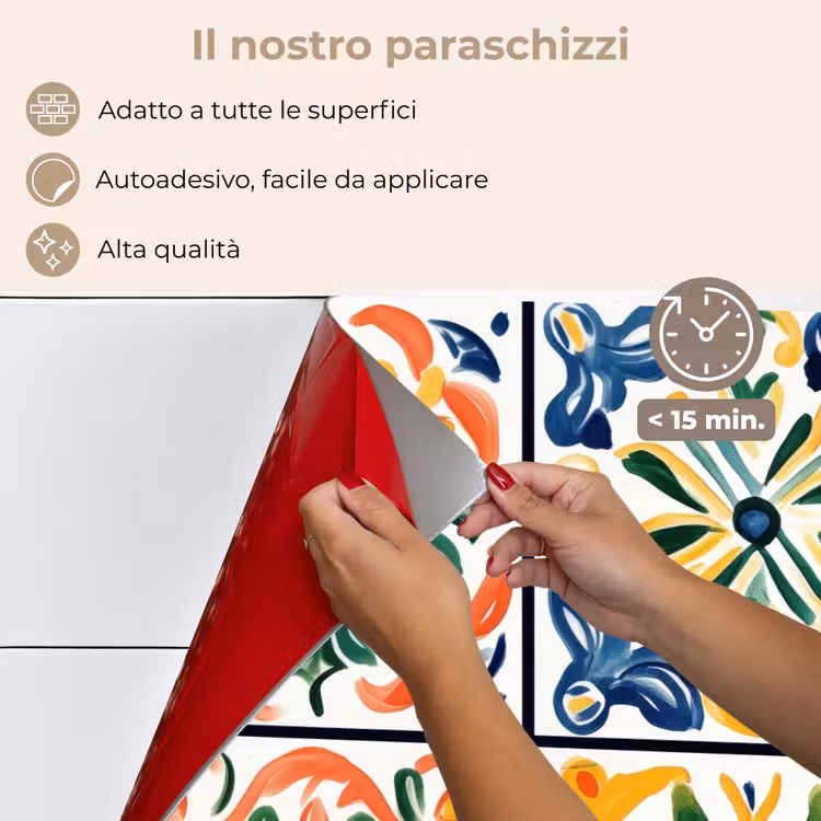 Paraschizzi cucina - Spagnolo - Piastrelle - Ceramica - Fiori — 4