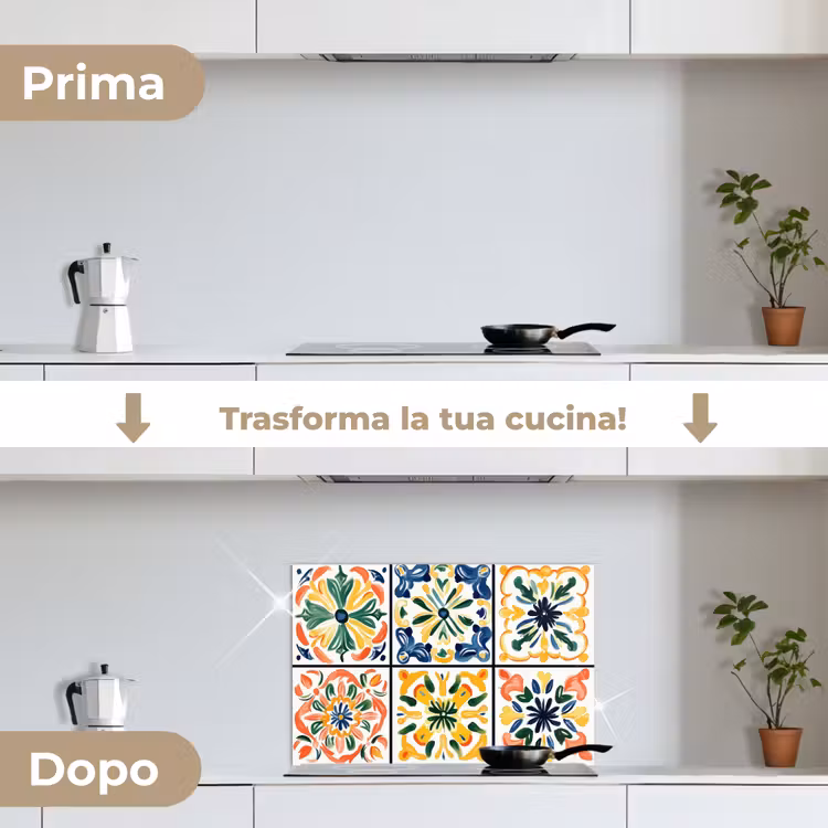 Paraschizzi cucina - Spagnolo - Piastrelle - Ceramica - Fiori — 7
