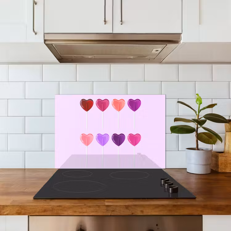 Paraschizzi cucina - Lecca-lecca - Cuore - Rosa - Caramella — 3