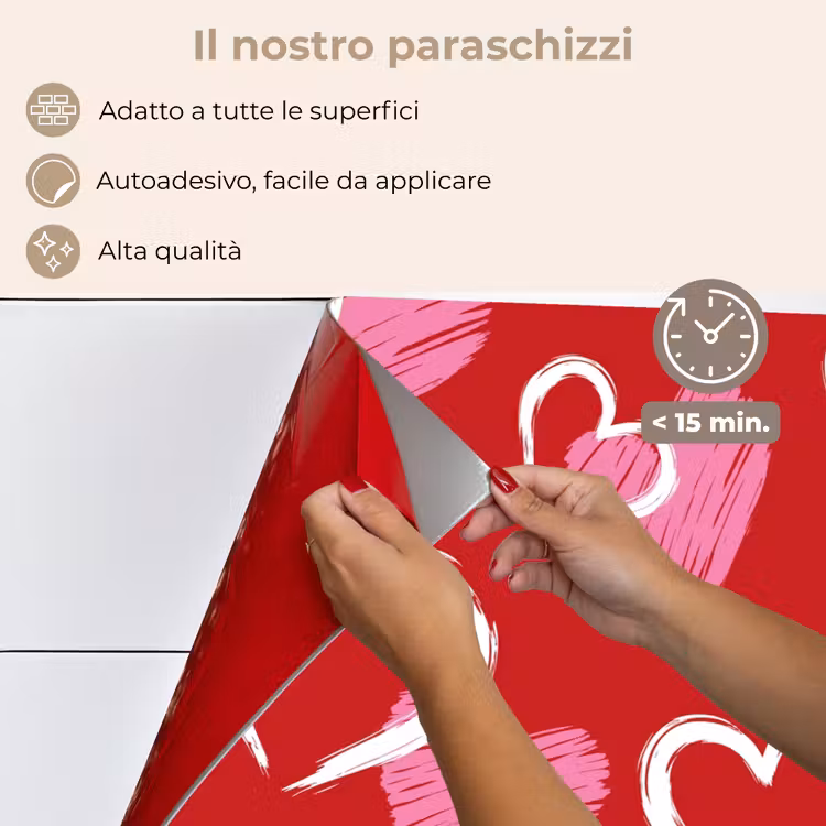 Paraschizzi cucina - Motivo - Cuori - Rosa - San Valentino — 4