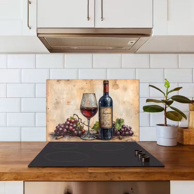 Paraschizzi cucina - Natura morta con vino e uva — 3
