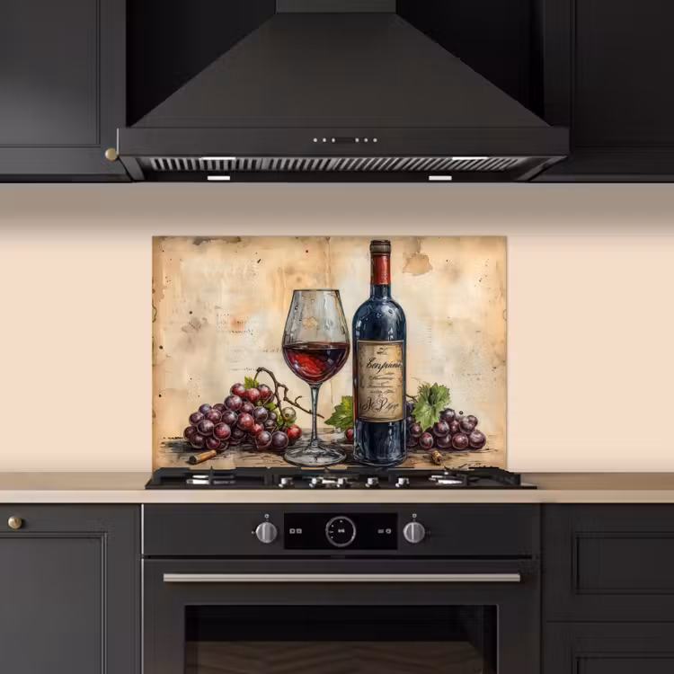 Paraschizzi cucina - Natura morta con vino e uva — 5