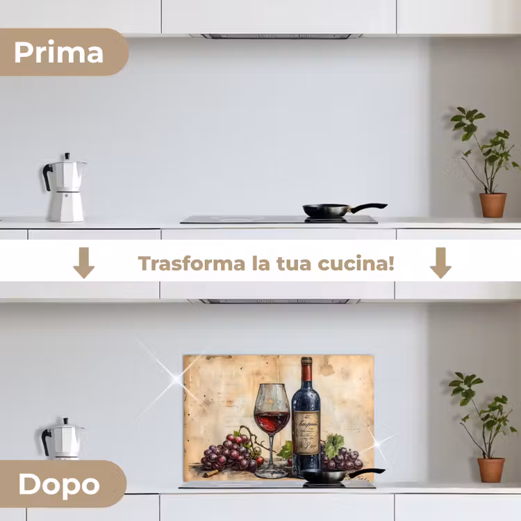 Paraschizzi cucina - Natura morta con vino e uva — 7